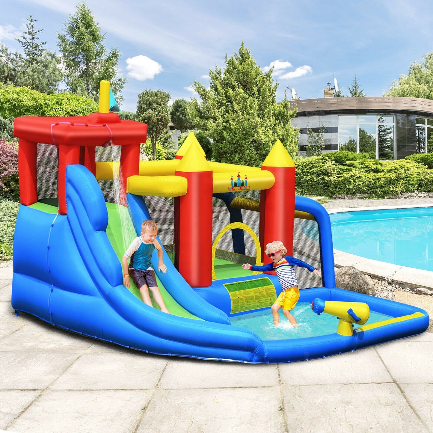 Inflatable Bouncer Bounce House with Water Slide Splash Pool without Blower Bounce House   at Gallery Canada