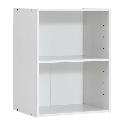 2-Layer Multifunctional Furniture Display Cabinet with Large Capacity Storage Space, White Bookcases at Gallery Canada