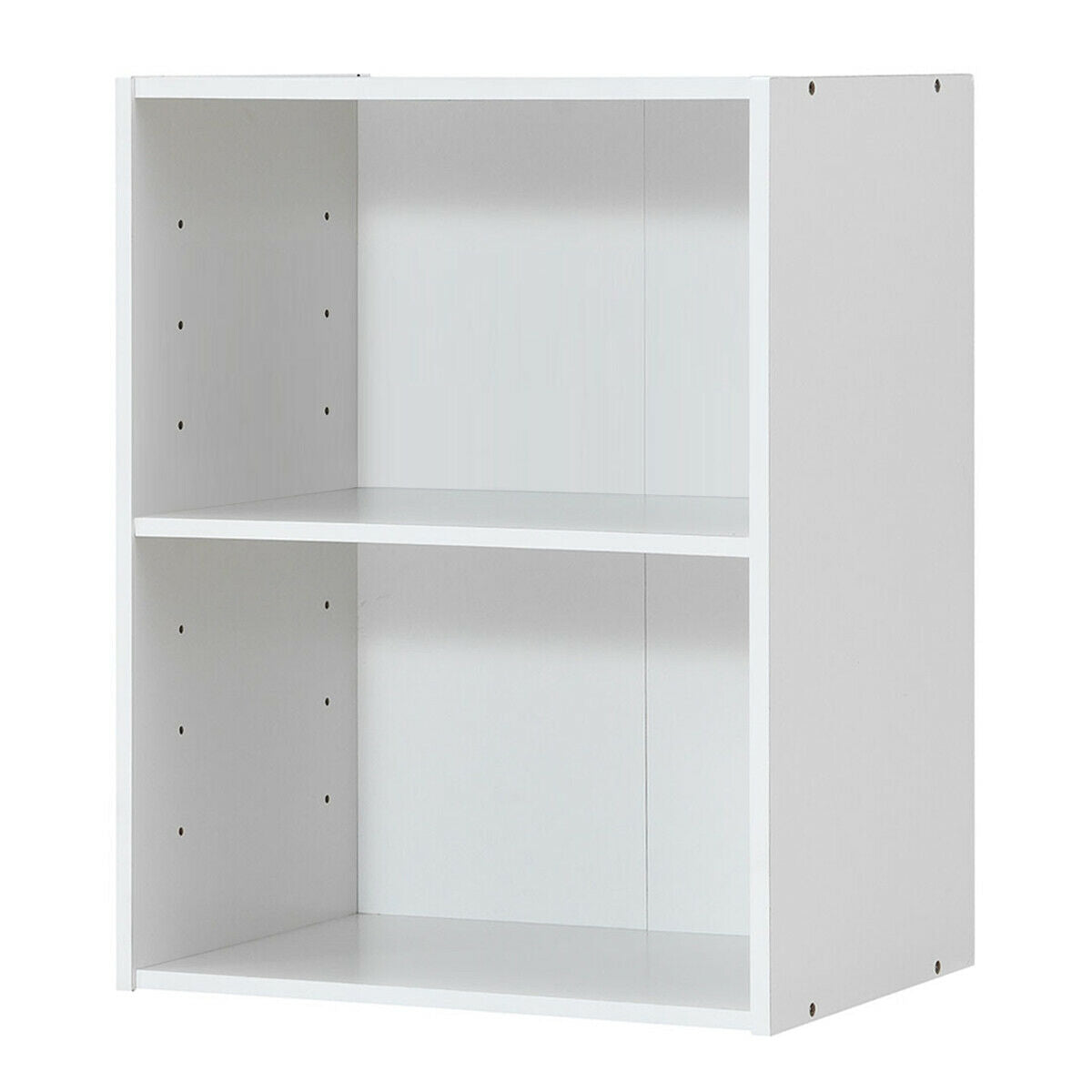 2-Layer Multifunctional Furniture Display Cabinet with Large Capacity Storage Space, White Bookcases White at Gallery Canada