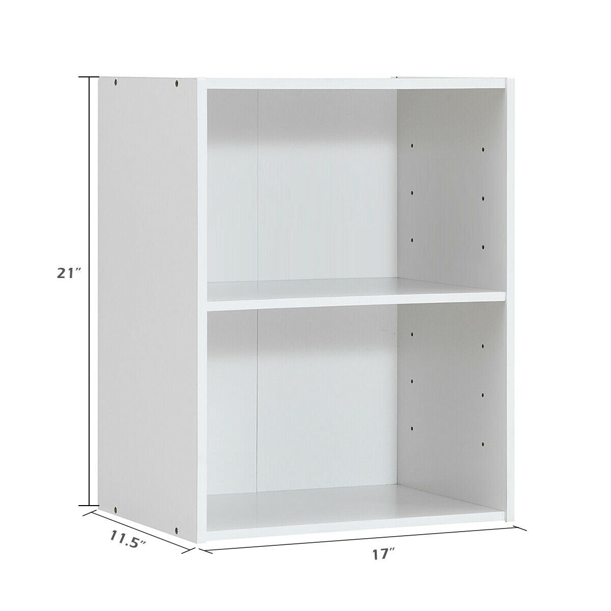 2-Layer Multifunctional Furniture Display Cabinet with Large Capacity Storage Space, White Bookcases at Gallery Canada