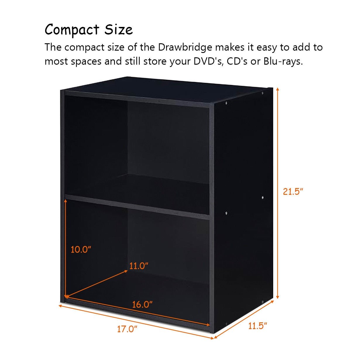 2-Layer Multifunctional Furniture Display Cabinet with Large Capacity Storage Space, Black Bookcases   at Gallery Canada