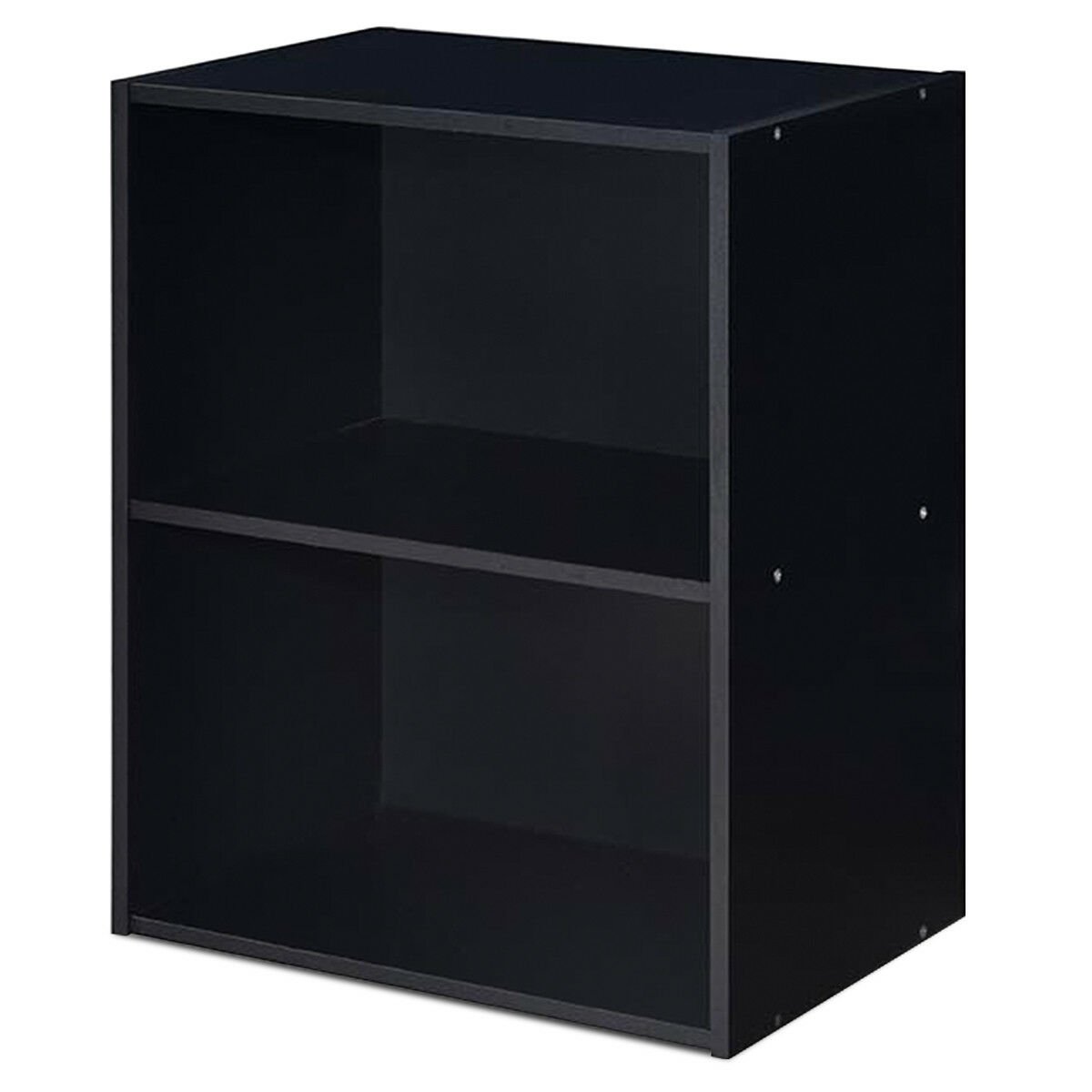 2-Layer Multifunctional Furniture Display Cabinet with Large Capacity Storage Space, Black Bookcases Black  at Gallery Canada