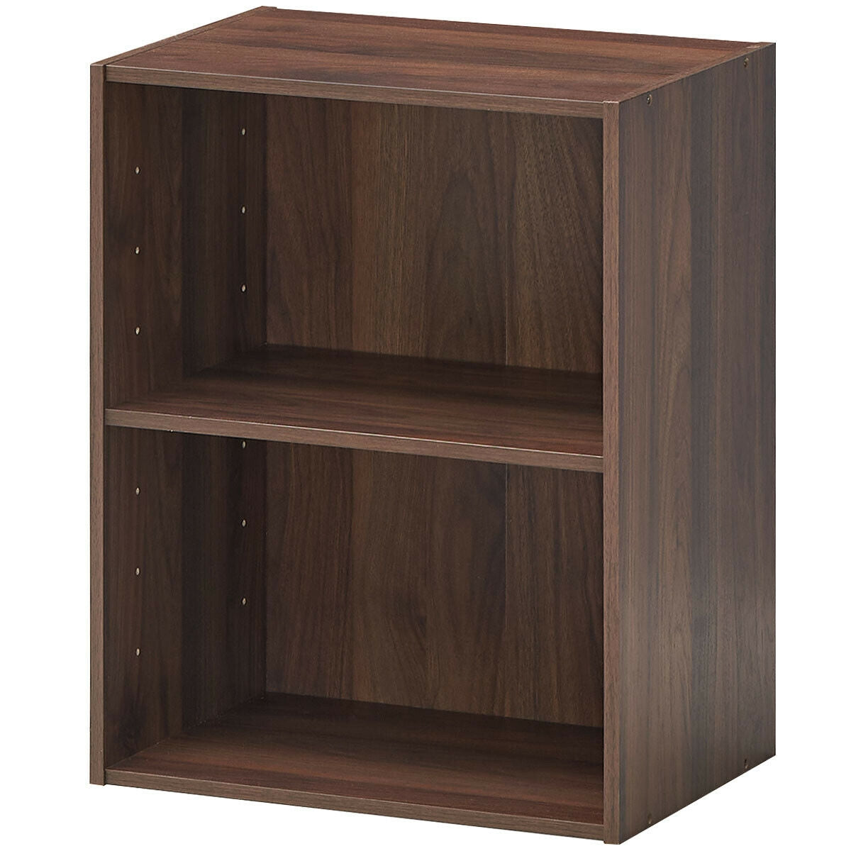 2-Layer Multifunctional Furniture Display Cabinet with Large Capacity Storage Space, Walnut Bookcases Walnut at Gallery Canada