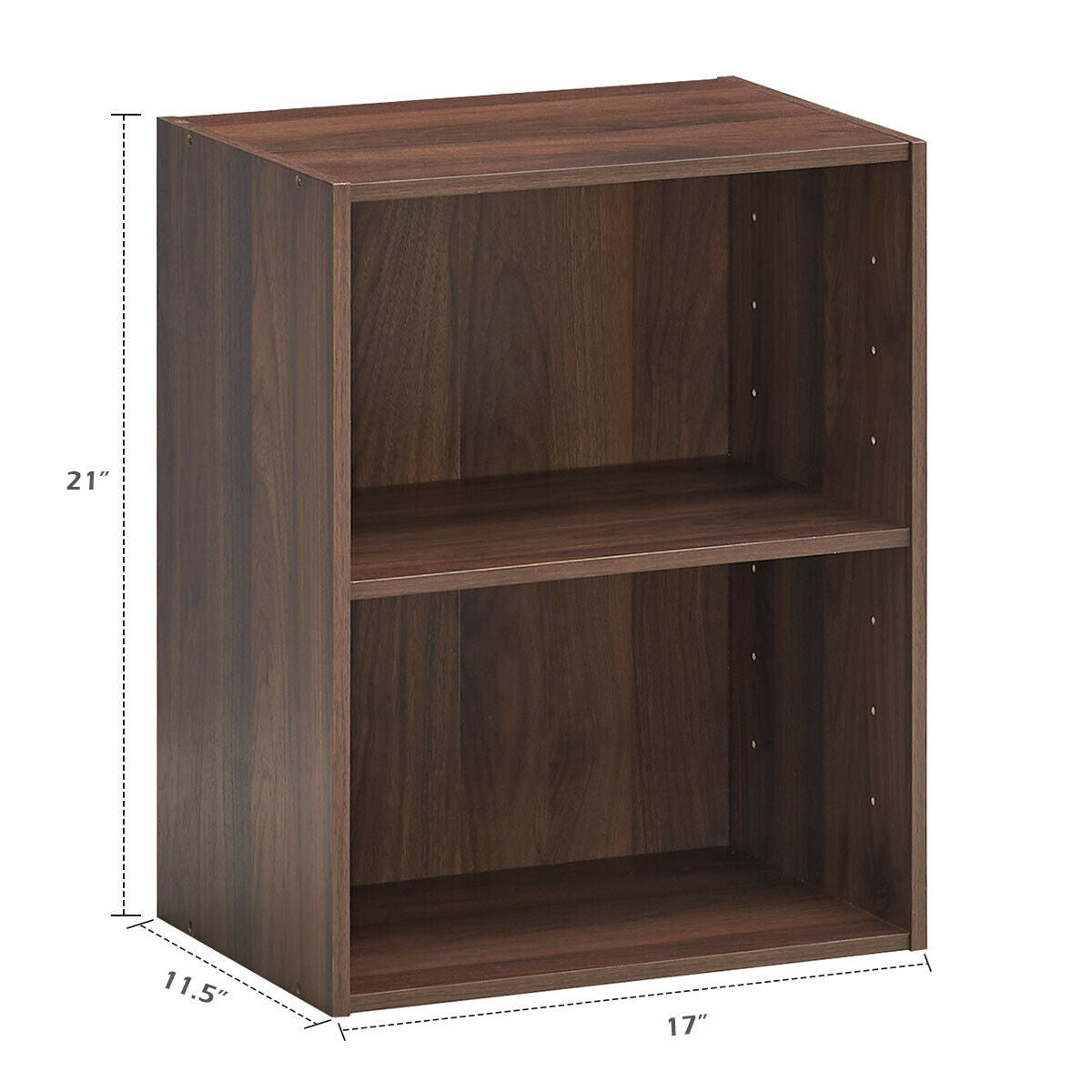 2-Layer Multifunctional Furniture Display Cabinet with Large Capacity Storage Space, Walnut Bookcases at Gallery Canada