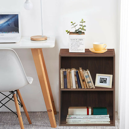 2-Layer Multifunctional Furniture Display Cabinet with Large Capacity Storage Space, Walnut Bookcases at Gallery Canada