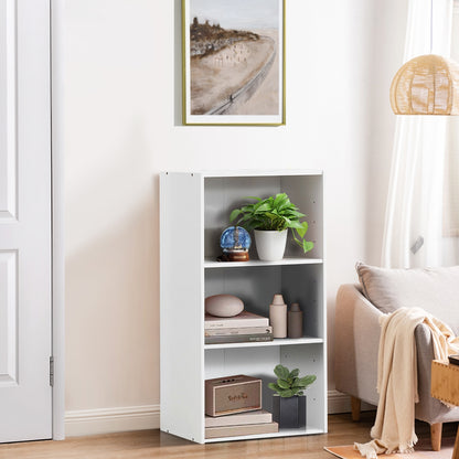 3 Open Shelf Bookcase Modern Storage Display Cabinet, White Bookcases   at Gallery Canada