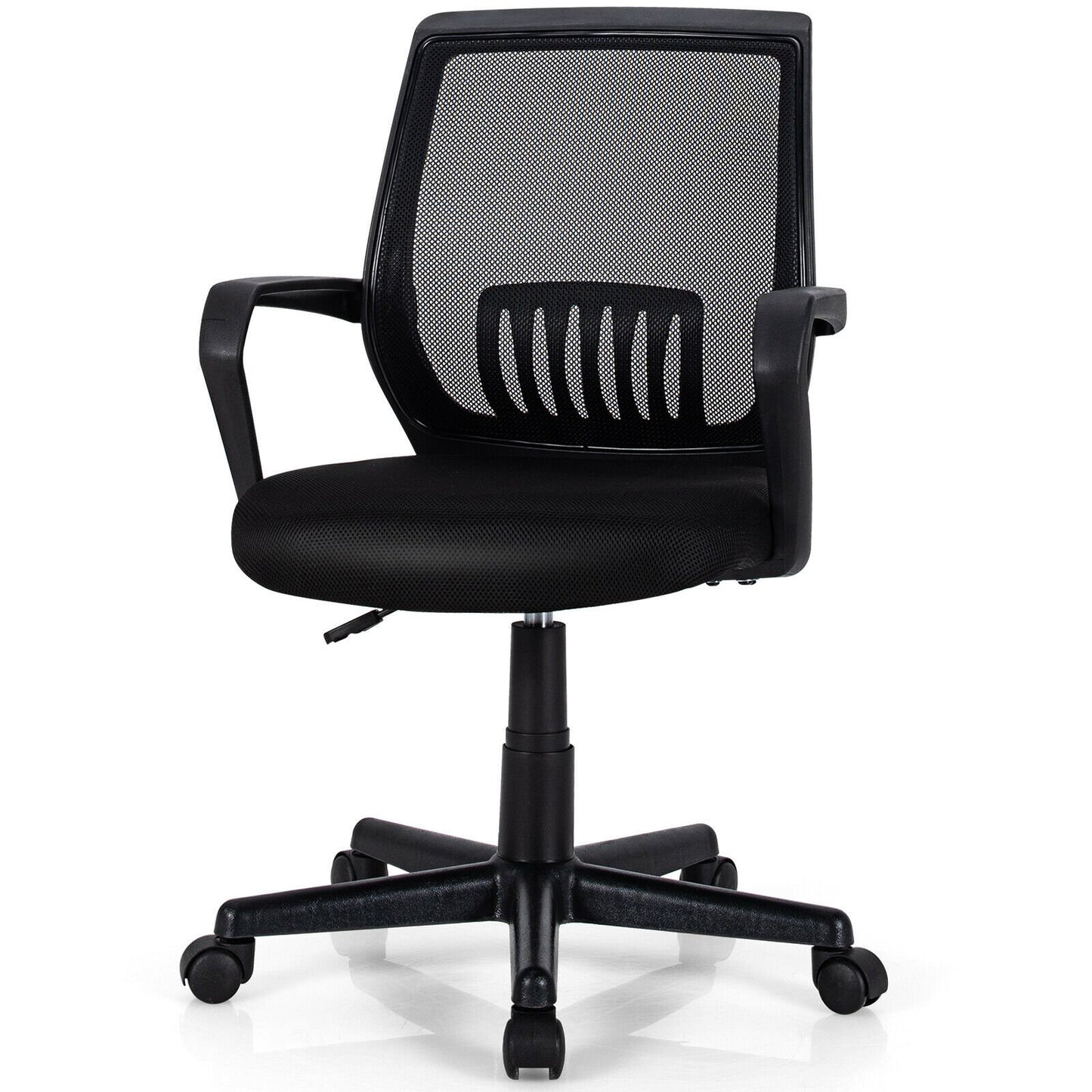 Mid-Back Mesh Height Adjustable Executive Chair with Lumbar Support, Black Mesh Chairs   at Gallery Canada