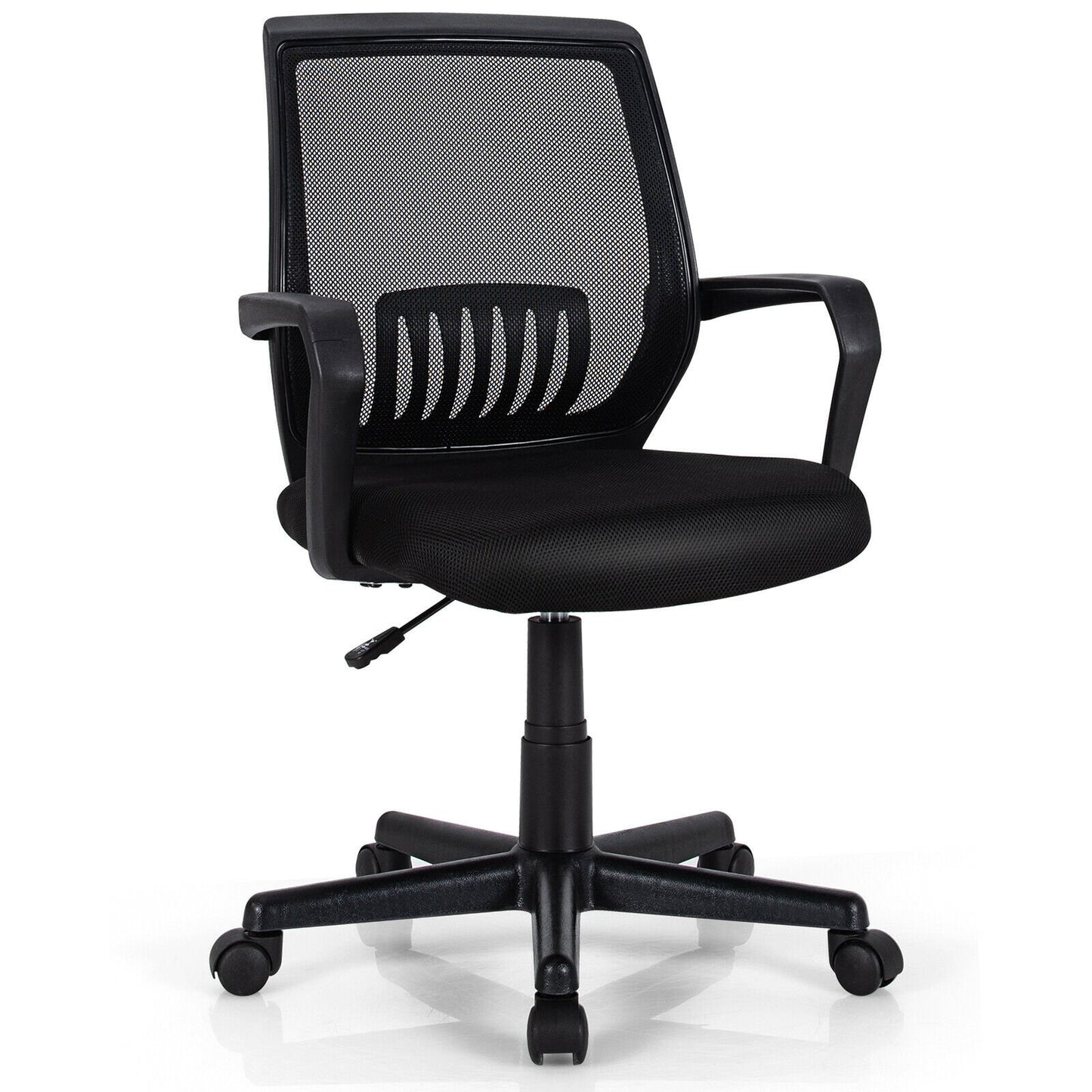 Mid-Back Mesh Height Adjustable Executive Chair with Lumbar Support, Black Mesh Chairs   at Gallery Canada