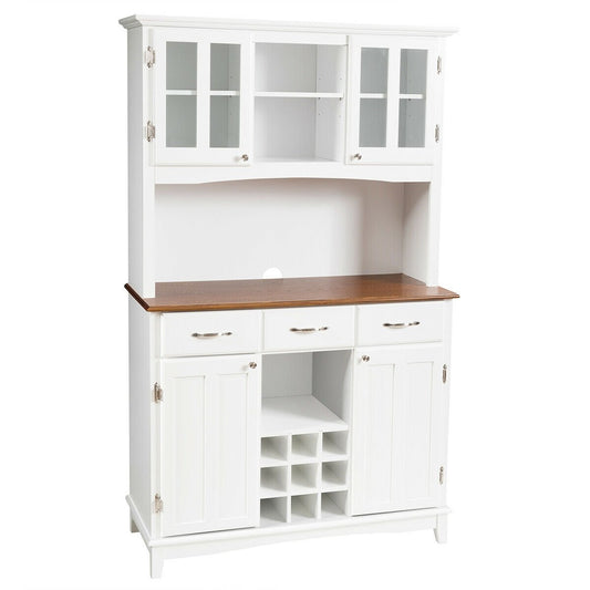 Wood Buffet Hutch Cabinet with 3 Large Drawers, White - Gallery Canada