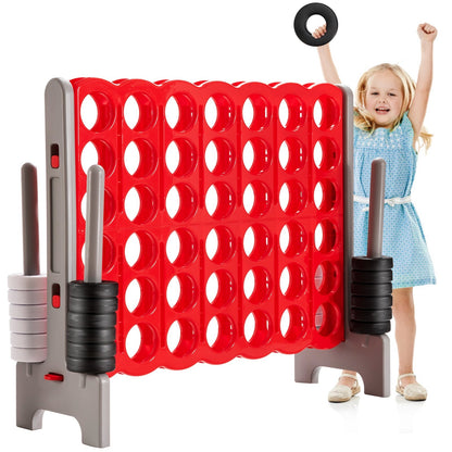 3.5 Feet Tall Jumbo 4 to Score Giant Game Set with 42 Jumbo Rings, Red Lawn Games   at Gallery Canada