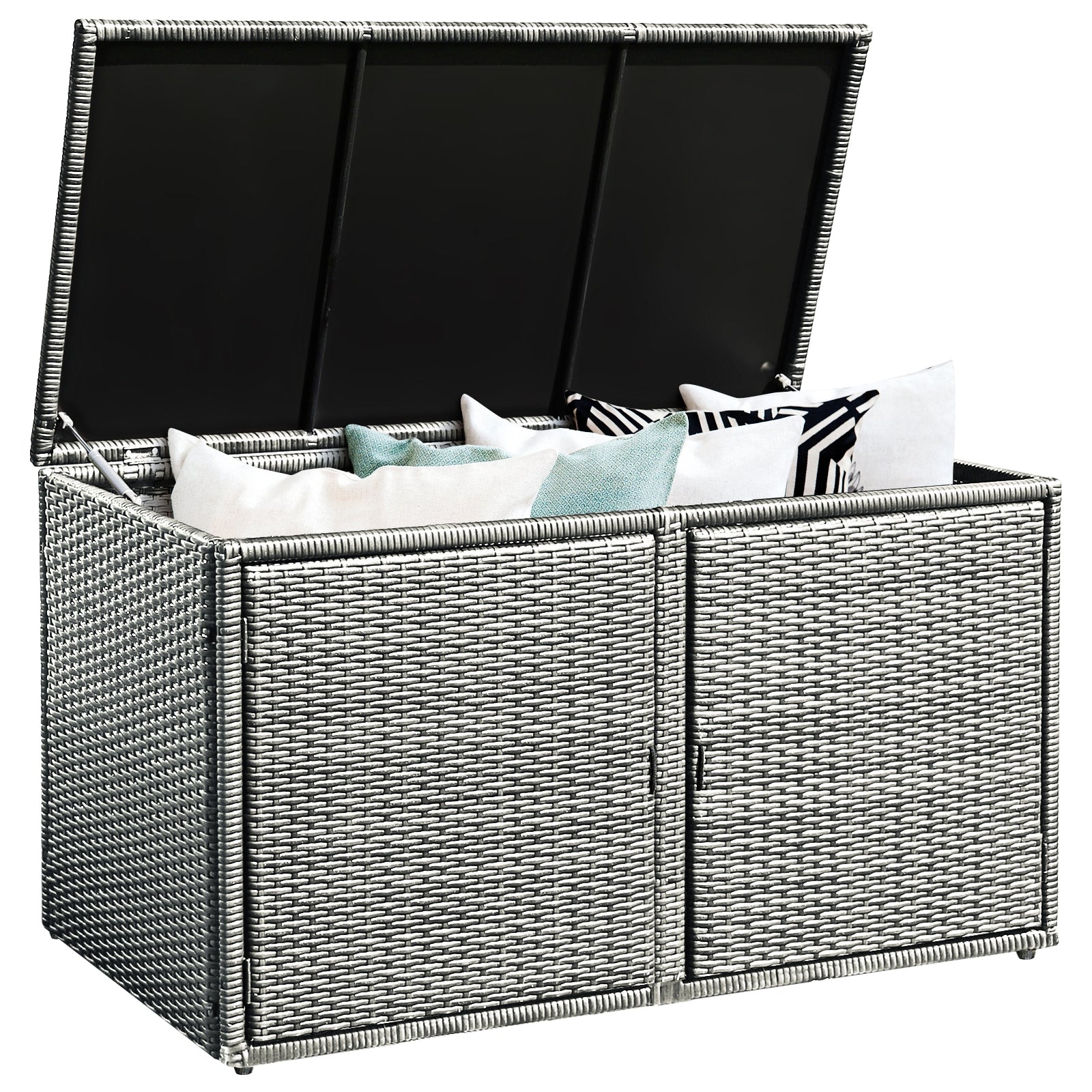 88 Gallon Garden Patio Rattan Storage Container Box, Gray Sheds & Outdoor Storage   at Gallery Canada