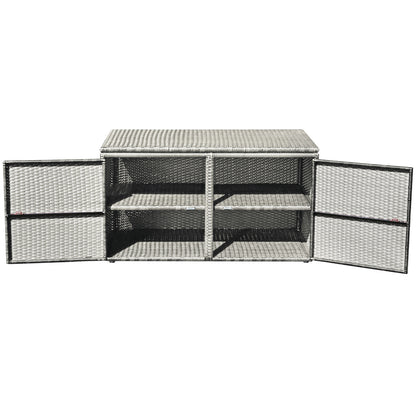 88 Gallon Garden Patio Rattan Storage Container Box, Gray Sheds & Outdoor Storage   at Gallery Canada