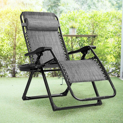 Oversize Lounge Chair with Cup Holder of Heavy Duty for outdoor, Gray Beach & Lawn Chairs   at Gallery Canada