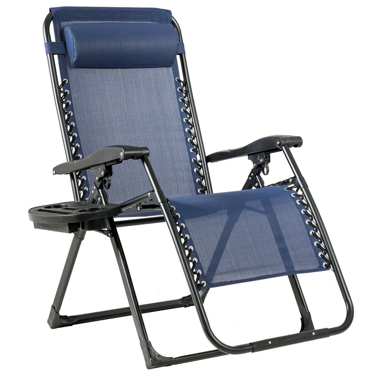 Oversize Lounge Chair with Cup Holder of Heavy Duty for outdoor, Navy Beach & Lawn Chairs   at Gallery Canada