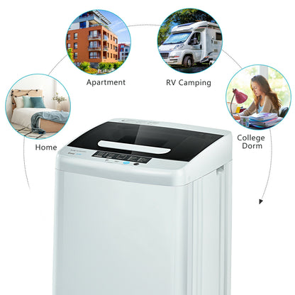 8.8 lbs Portable Full-Automatic Laundry Washing Machine with Drain Pump Washing Machines   at Gallery Canada