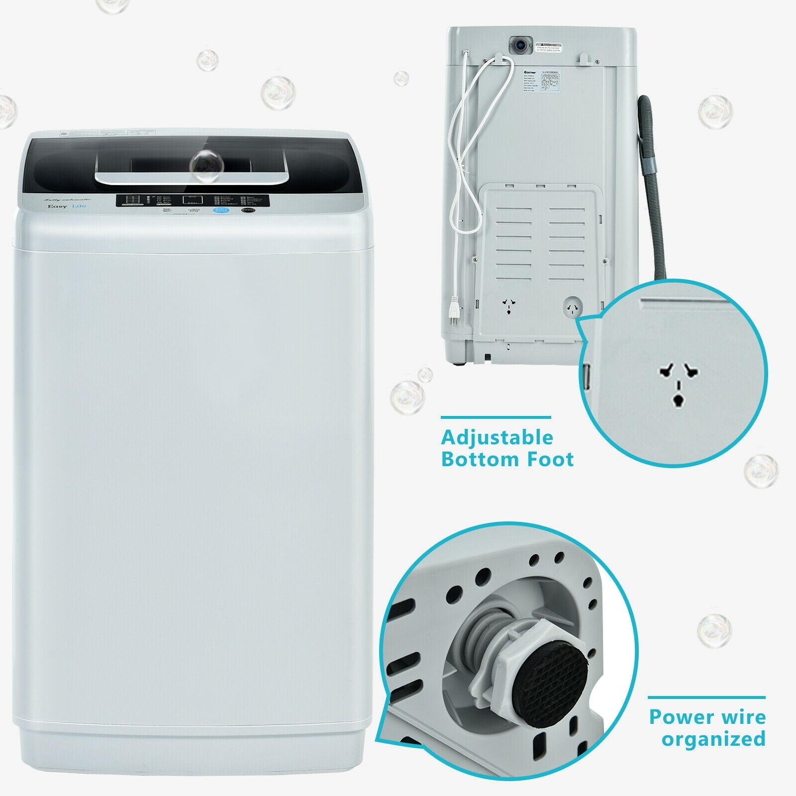 8.8 lbs Portable Full-Automatic Laundry Washing Machine with Drain Pump Washing Machines   at Gallery Canada