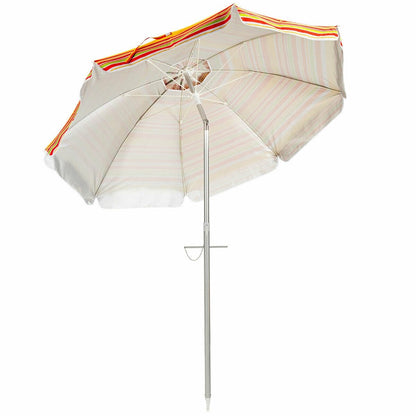 6.5 Feet Beach Umbrella with Sun Shade and Carry Bag without Weight Base, Orange Outdoor Umbrellas   at Gallery Canada