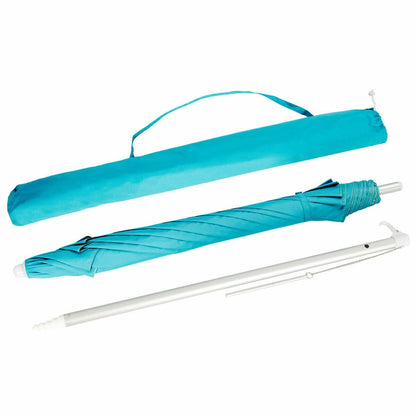 6.5 Feet Beach Umbrella with Sun Shade and Carry Bag without Weight Base, Blue Outdoor Umbrellas   at Gallery Canada