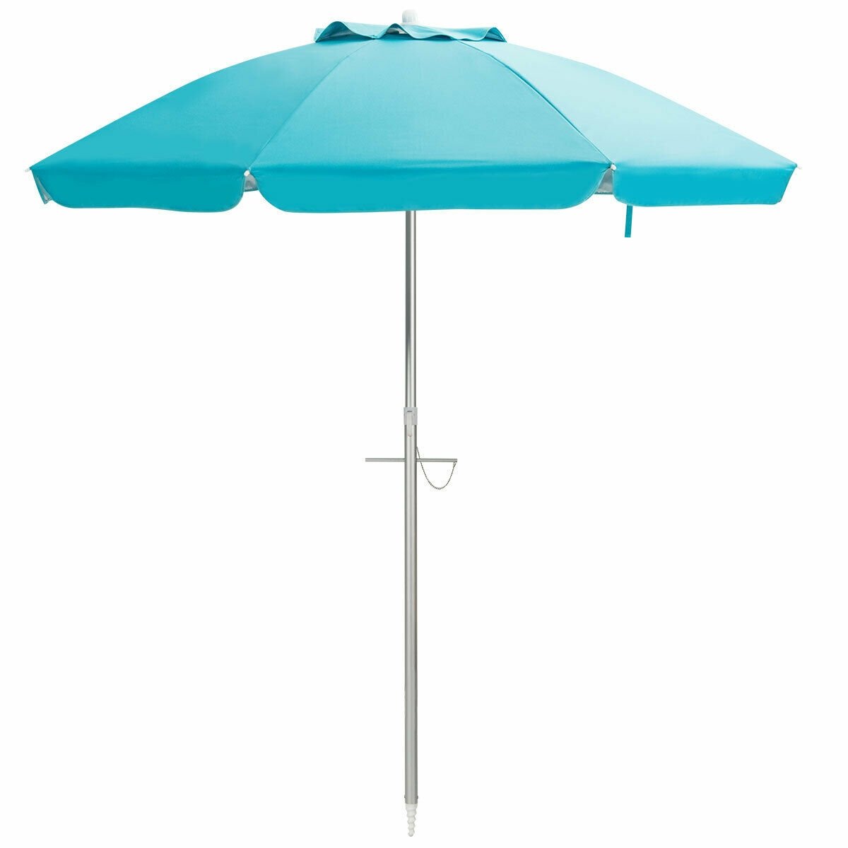 6.5 Feet Beach Umbrella with Sun Shade and Carry Bag without Weight Base, Blue Outdoor Umbrellas   at Gallery Canada