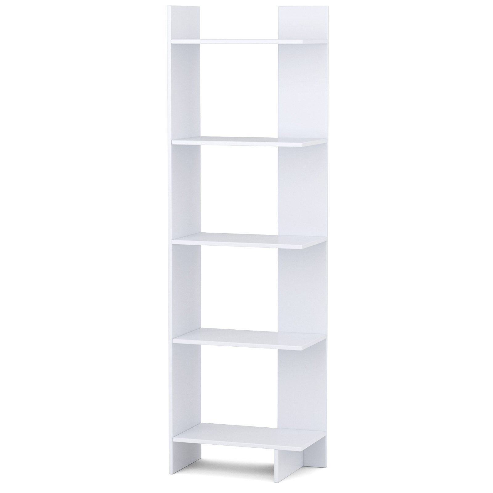 5-Tier Freestanding Decorative Storage Display Bookshelf, White Bookcases   at Gallery Canada