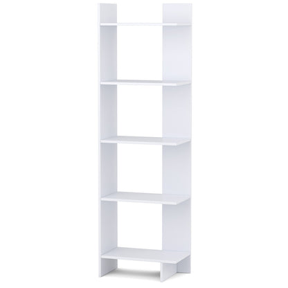 5-Tier Freestanding Decorative Storage Display Bookshelf, White Bookcases   at Gallery Canada