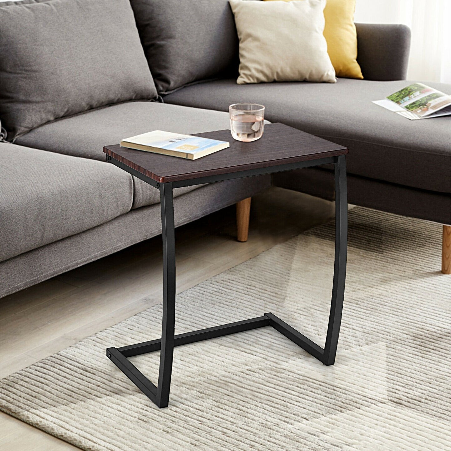 Steel Frame C-shaped Sofa Side End Table, Coffee End & Side Tables   at Gallery Canada