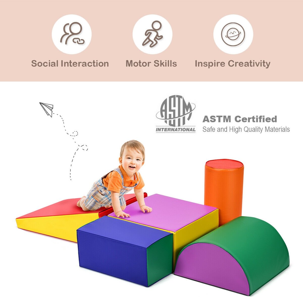 Crawl Climb Foam Shapes Playset Softzone Toy, Multicolor Climbers & Slides   at Gallery Canada