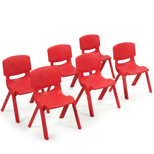6-pack Kids Plastic Stackable Classroom Chairs, Red - Gallery Canada