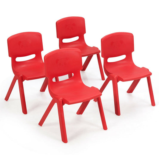 4-pack Kids Plastic Stackable Classroom Chairs, Red - Gallery Canada