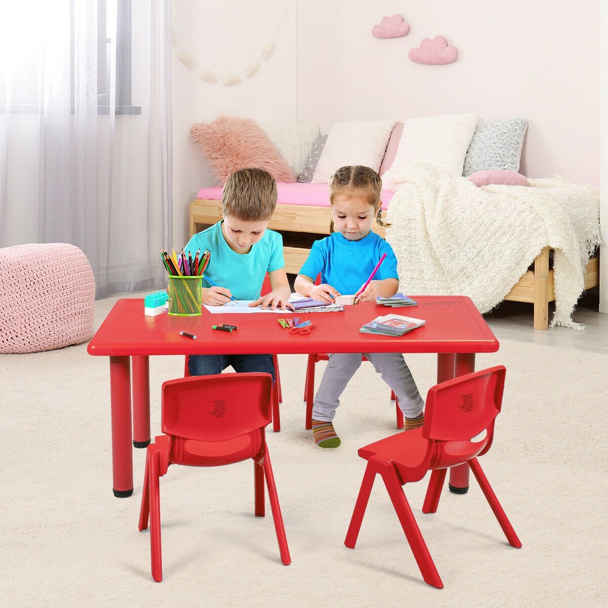 4-pack Kids Plastic Stackable Classroom Chairs, Red Kids Chairs & Seating   at Gallery Canada