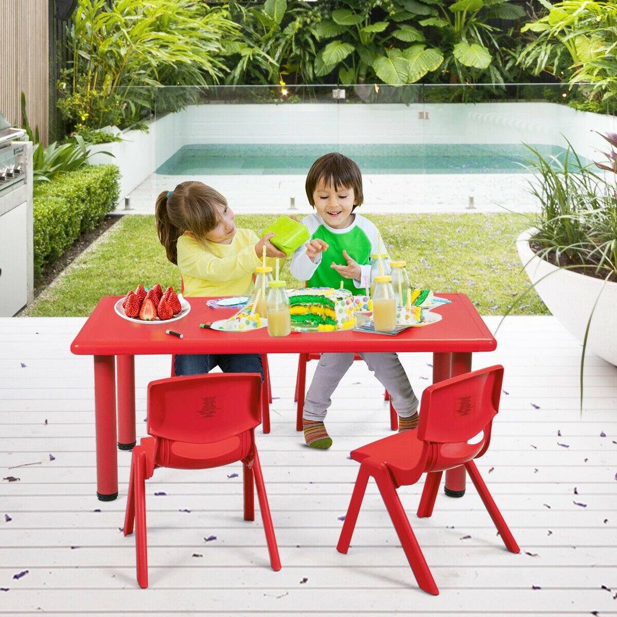 4-pack Kids Plastic Stackable Classroom Chairs, Red Kids Chairs & Seating   at Gallery Canada