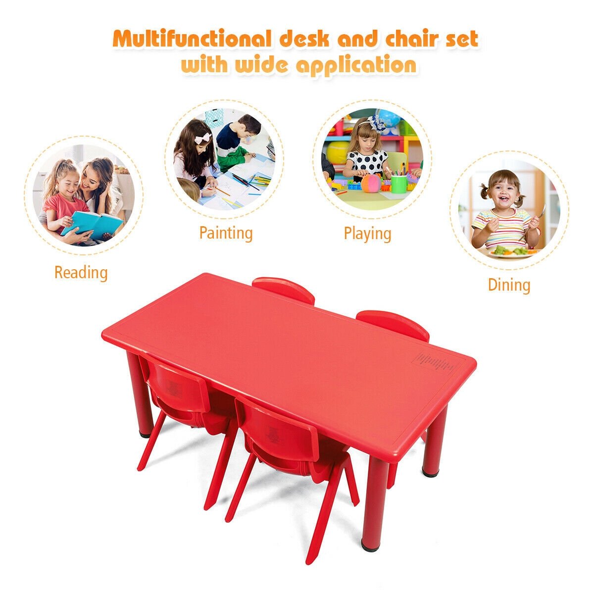 4-pack Kids Plastic Stackable Classroom Chairs, Red Kids Chairs & Seating   at Gallery Canada