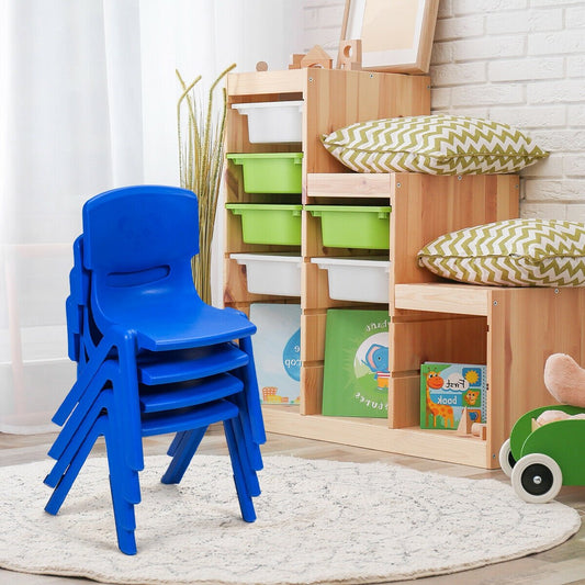 4-pack Kids Plastic Stackable Classroom Chairs, Blue - Gallery Canada