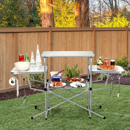 Foldable Outdoor BBQ Table Grilling Stand, Silver Camping Furniture   at Gallery Canada