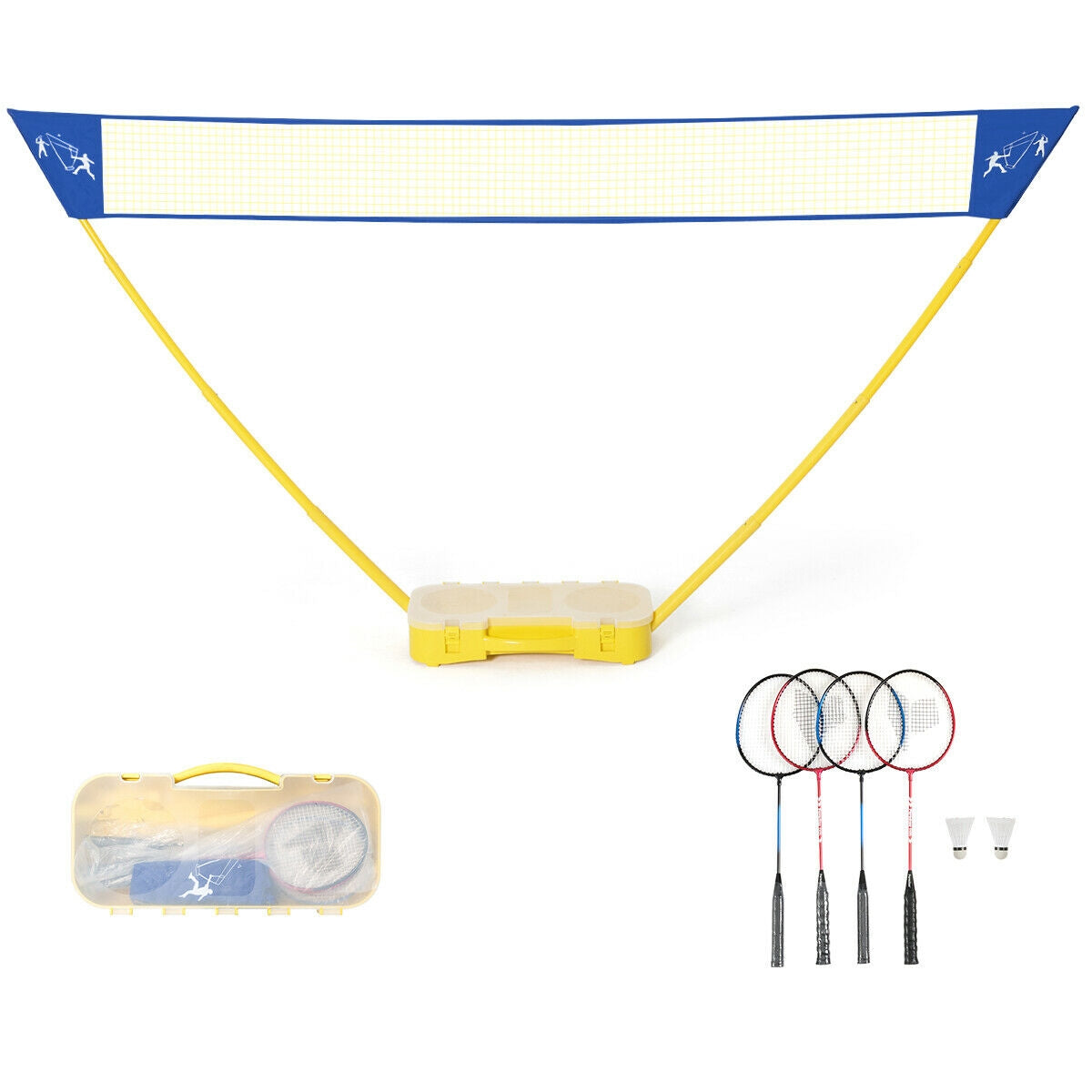 Portable Badminton Set Folding Tennis Badminton Volleyball Net, Yellow Sport Equipments at Gallery Canada