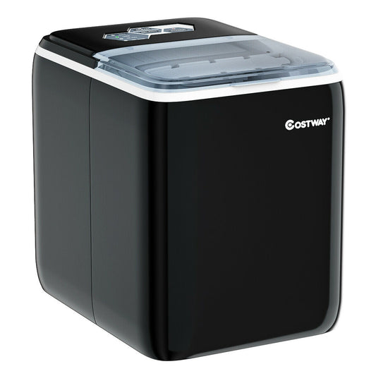 44 lbs Portable Countertop Ice Maker Machine with Scoop, Black Ice Makers Black  at Gallery Canada