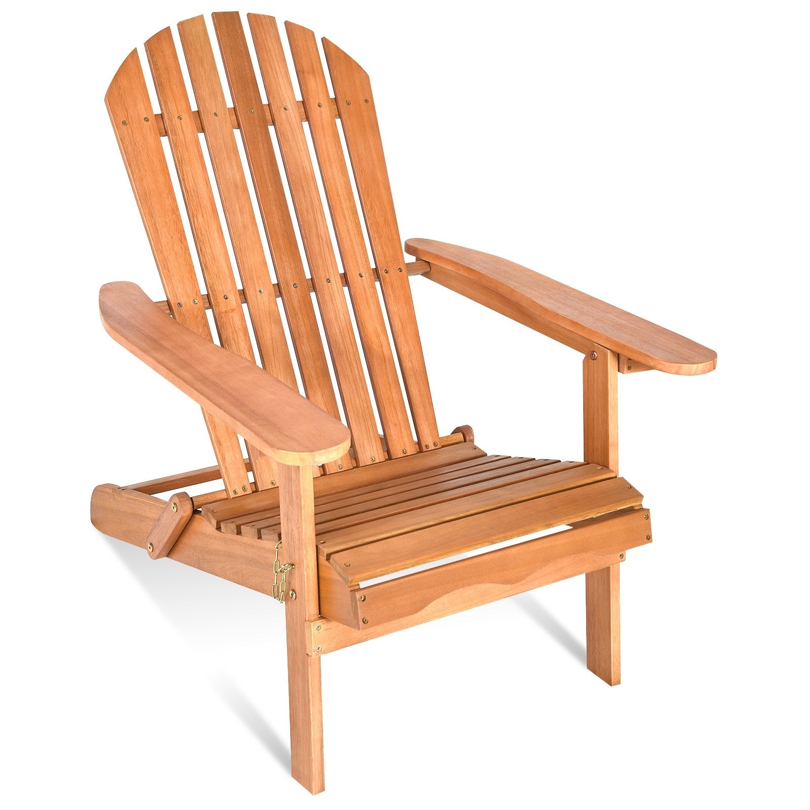 Eucalyptus Chair Foldable Outdoor Wood Lounger Chair, Natural Adirondack Chairs   at Gallery Canada