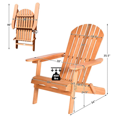 Eucalyptus Chair Foldable Outdoor Wood Lounger Chair, Natural Adirondack Chairs   at Gallery Canada