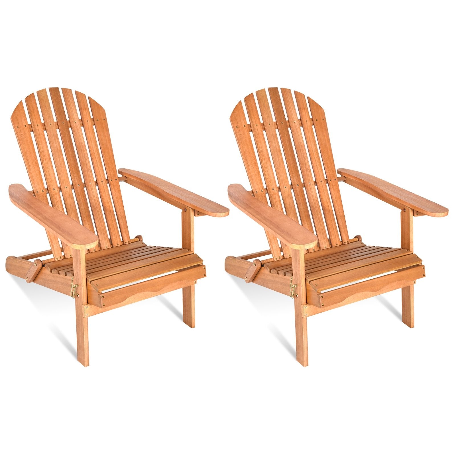 Eucalyptus Chair Foldable Outdoor Wood Lounger Chair, Natural Adirondack Chairs   at Gallery Canada