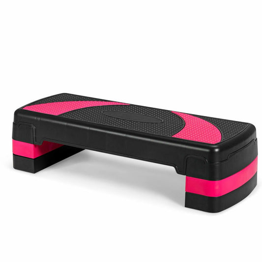31 Inch Adjustable Exercise Aerobic Stepper with Non-Slip Pads, Pink - Gallery Canada