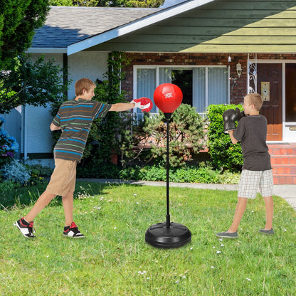 Adjustable Height Punching Bag with Stand Plus Boxing Gloves for Both Adults and Kids, Black & Red Boxing & Martial Arts   at Gallery Canada