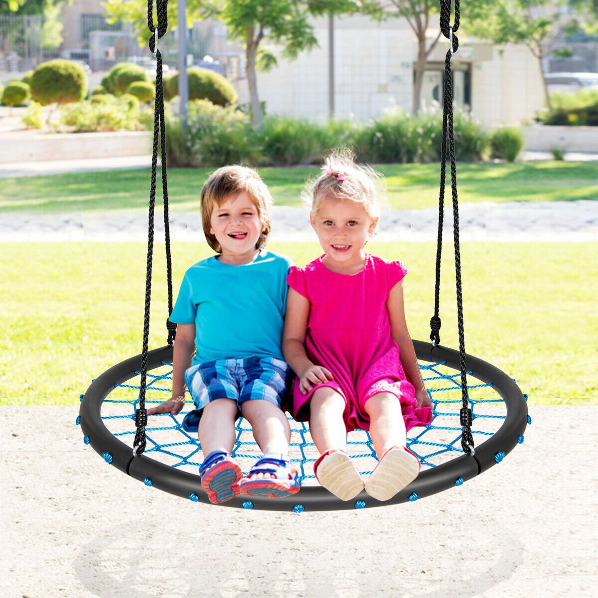 40 Inch Spider Web Tree Swing Set, Blue - Gallery Canada