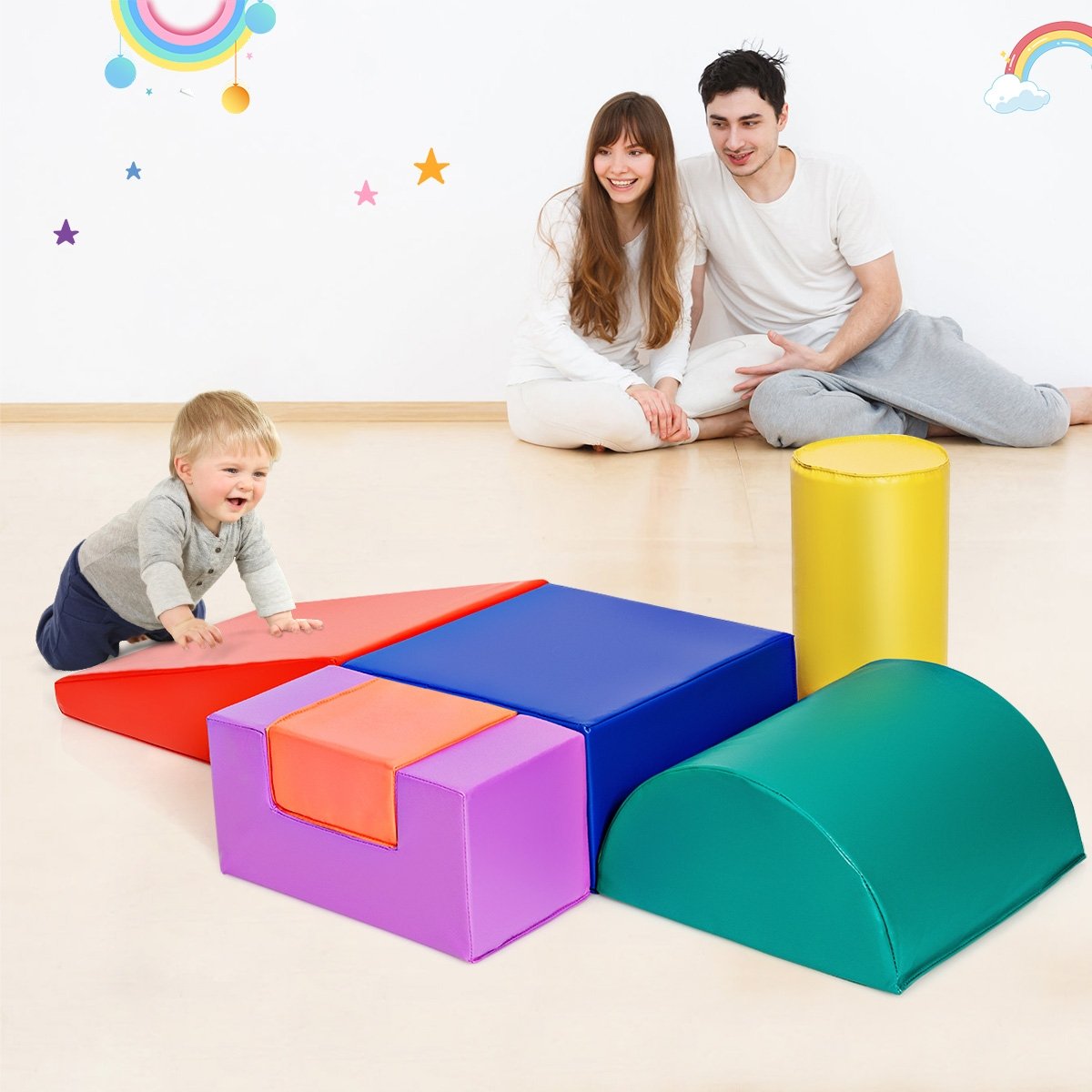 6 Piece Climb Crawl Play Set Indoor Kids  Toddler, Red Climbers & Slides   at Gallery Canada