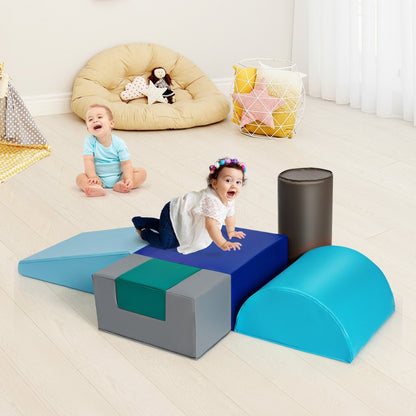 6 Piece Climb Crawl Play Set Indoor Kids  Toddler, Light Blue Climbers & Slides   at Gallery Canada