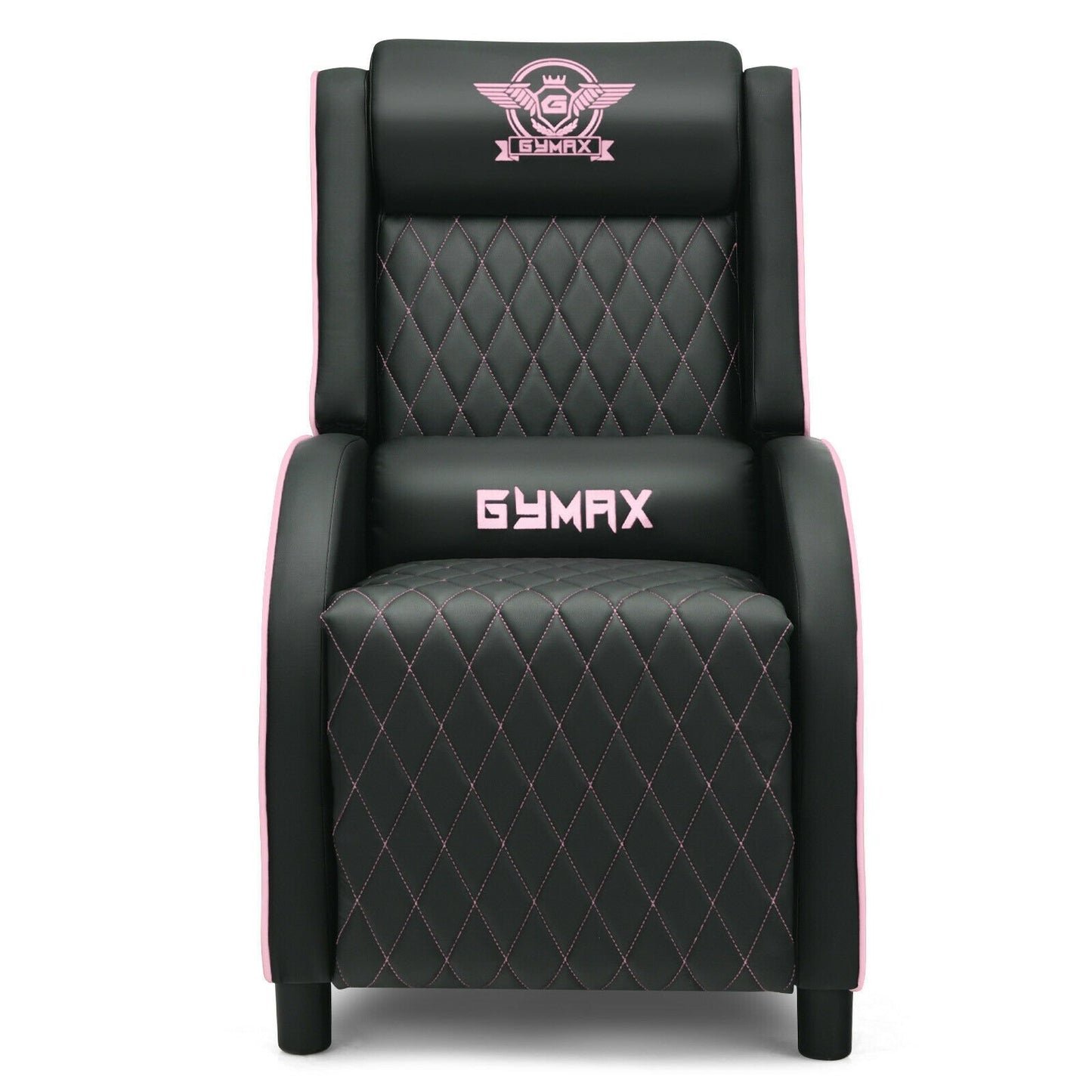 Massage Gaming Recliner Chair with Headrest and Adjustable Backrest for Home Theater, Pink - Gallery Canada