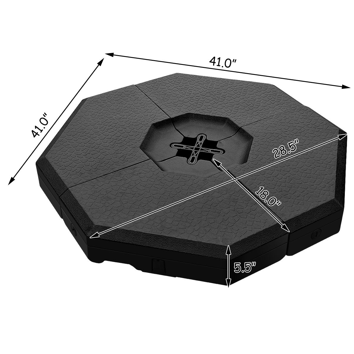 4 Pieces Patio Cantilever Offset Umbrella Weights Base Plate Set, Black Outdoor Umbrella Bases   at Gallery Canada