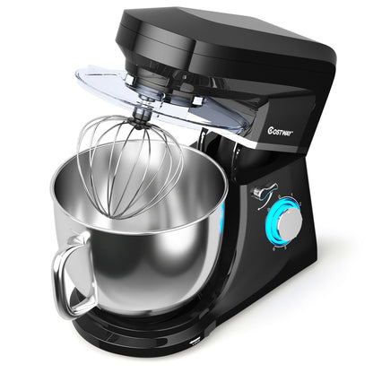 7.5 QT Tilt-Head Stand Mixer 6 Speed 660W with Dough Hook Beater , Black - Gallery Canada