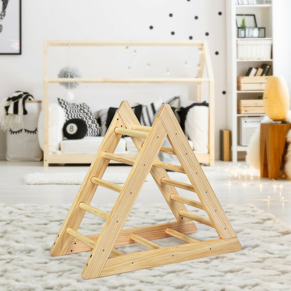 Wooden Triangle Climber for Toddler Step Training, Natural Climbers & Slides   at Gallery Canada