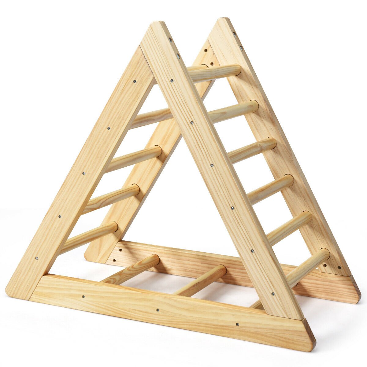 Wooden Triangle Climber for Toddler Step Training, Natural - Gallery Canada