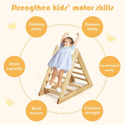 Wooden Triangle Climber for Toddler Step Training, Natural - Gallery Canada